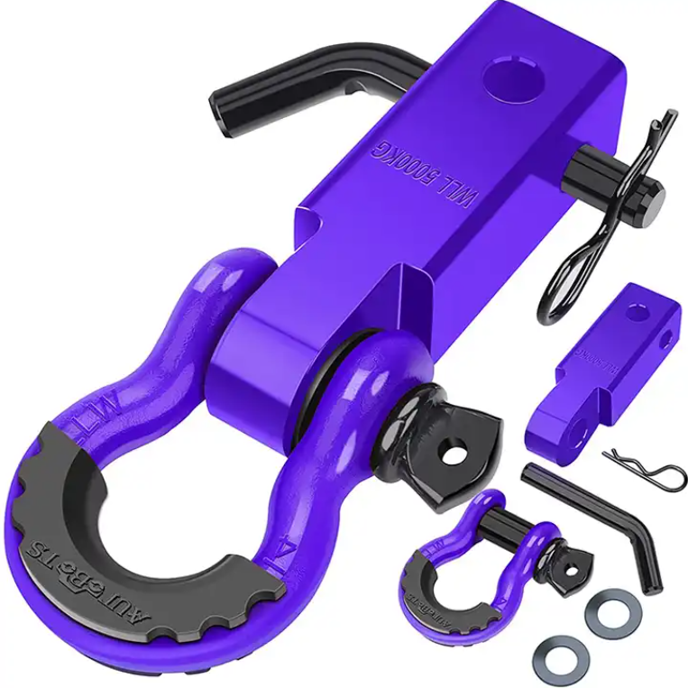 4x4 Recovery 2 Trailer D Ring Shackle Hitch Receiver with 34 D ring tow shackle.png